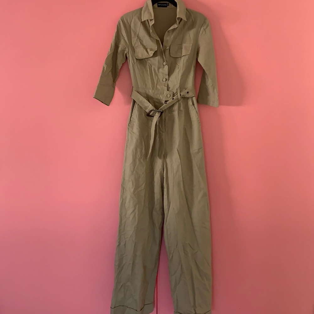 NWOT Prettylittlething safari jumper tan size 2 XS